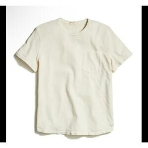 Marine Layer Men’s Heavy Slub Pocket T-Shirt Small Antique Cream NWT
